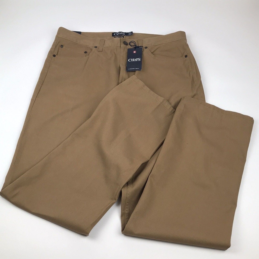 Chaps Pant Mens 32X34 5 Pocket Twill Replenishm Bronze Color NWT